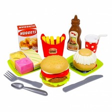 Kidplokio Kids Pretend Play Food Set Fun Picnic Plastic Food Utensils Assorted,