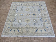 8 x 8 Square Hand Knotted Gray Modern Oushak Oriental Rug G16782