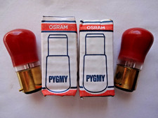 Image of 2x 15w Red B22 BC Bayonet Dimmable Sign Pygmy Lamps Old Fashioned Proper Bulbs