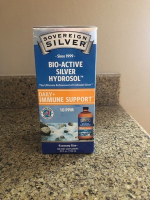 Sovereign Silver Bio-Active Silver Hydrosol 10 ppm 32 fl. oz. - Brand New Sealed