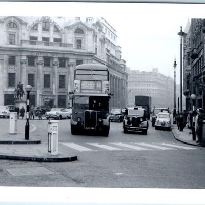 c1950s London, England Oceanic House Cockspur St Route 13 Double Decker 5'' Photo