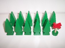 BRIO Wooden Train Glossy Tall Tree  Sign Lot 11 Trees Fits Imaginarium Thomas