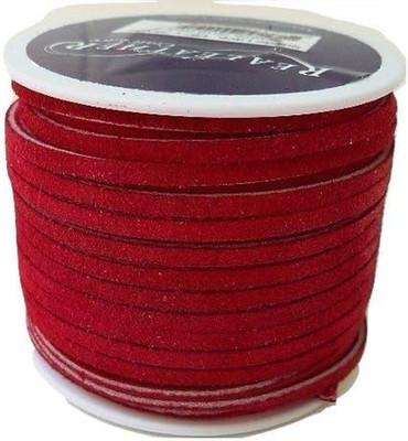 Lace Lacing Leather Suede Red 25 Yard Spool Made in USA