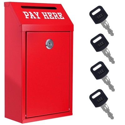 Sumerfnt Locking Cash Box with Slot, Metal Money Donation Box with Lock and 4...