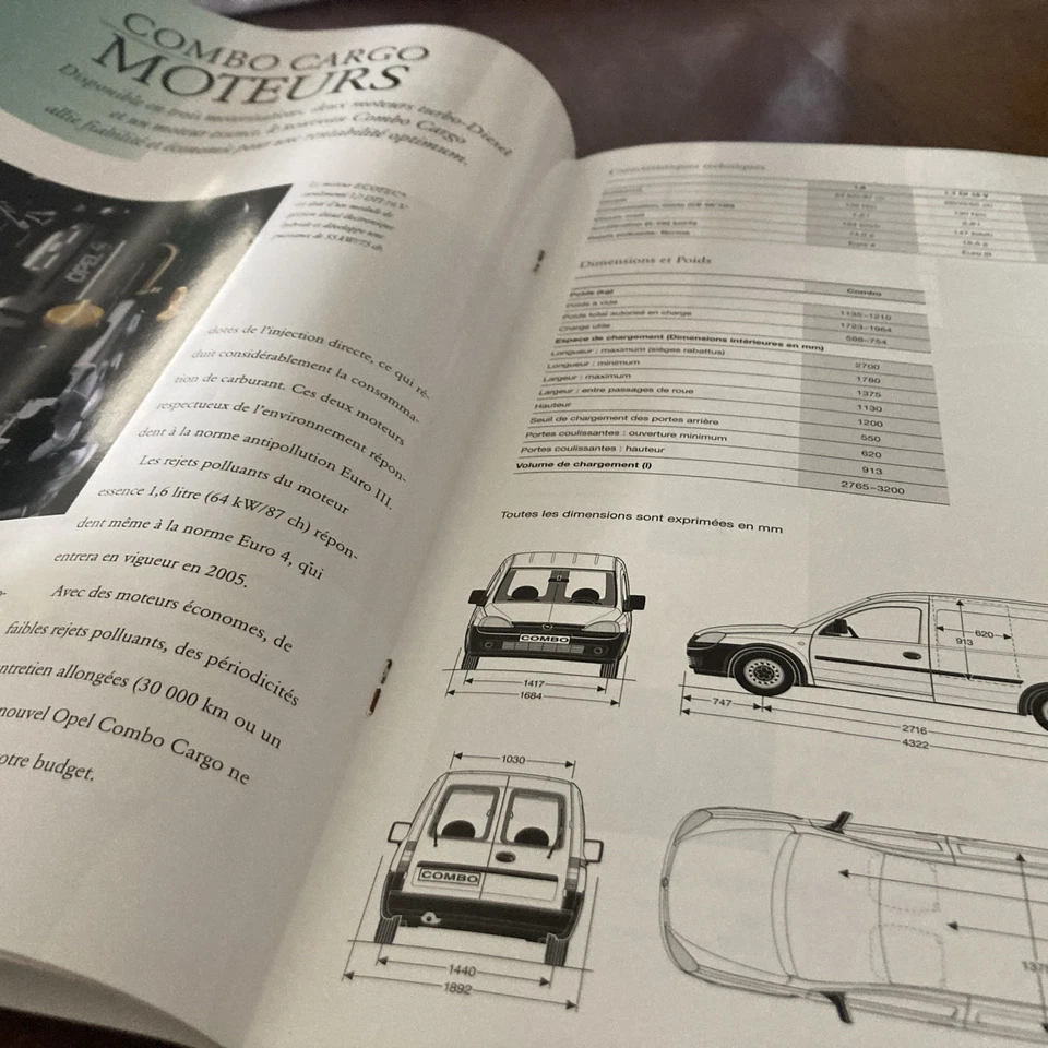 Opel Combo 2002 catalogue prospectus brochure dépliant publicité automobile - Photo 4/4