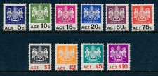 1969 Australia Capital Territory Tax Revenue Stamp set (10) MH, RARE