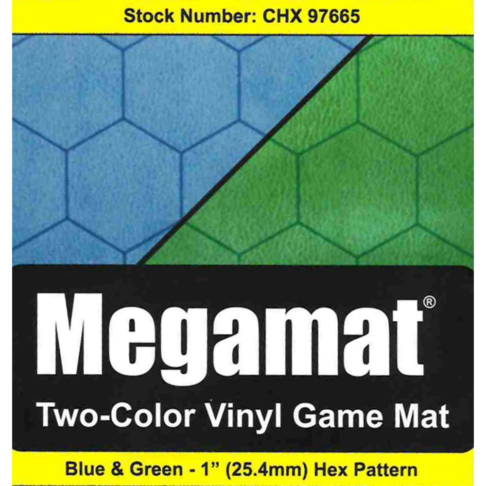 Chessex Megamat 1 Inch Reversible Blue-Green Hexes 345 x 48 inch CHX 97665 9490₽