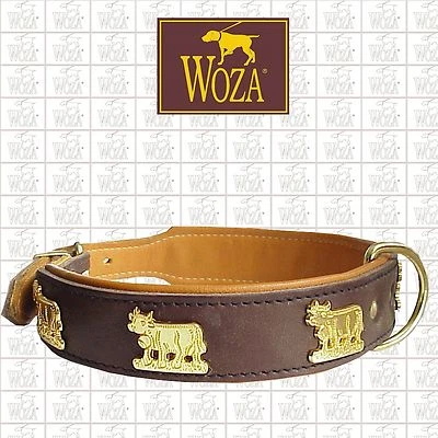Hundehalsband Vollleder Kuh WOZA Lederhalsband Rindsleder Collar ОШЕЙНИК C256681