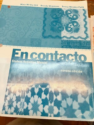 en contacto student activities manual ninth edition used blue cover 