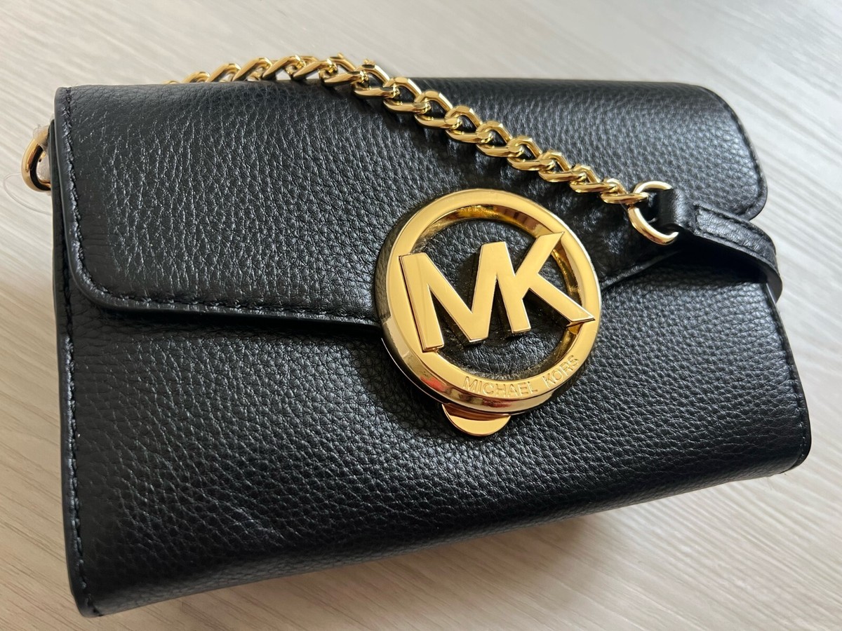 Michael Kors Hudson Large Phone Crossbody Black Leather bag