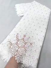 African Cord Lace Sequins Guipure Embroidery Mesh Beaded Wedding Dress Sewing