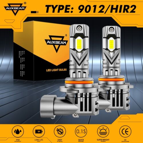 2x AUXBEAM Canbus 9012 HIR2 LED Faros Kit de Bombillas de haz alto/bajo 6500K Q25S GX - Imagen 14 de 15