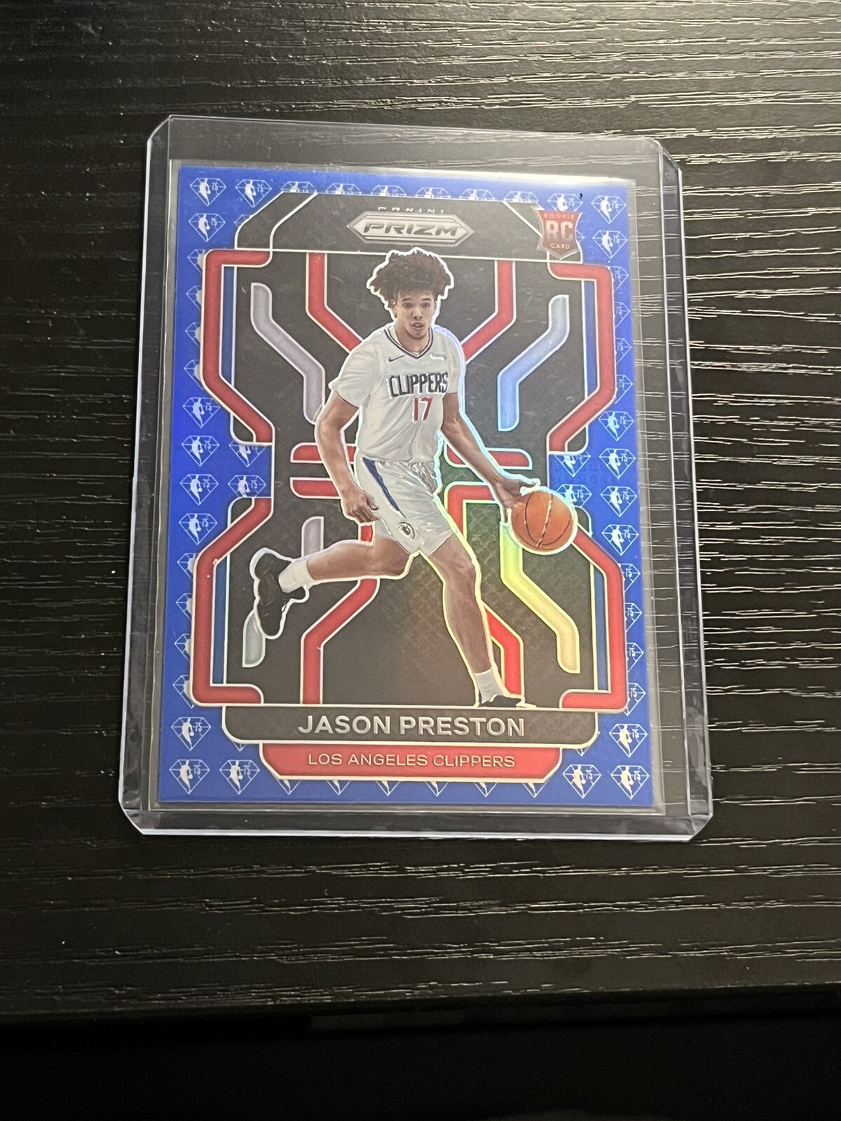 Jason Preston 2021-22 Prizm Basketball 75th Anniversary Diamond Blue PRIZM RC