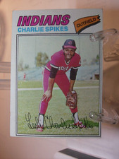 1977 Topps Baseball Card    #168 Charlie Spikes     (93517)