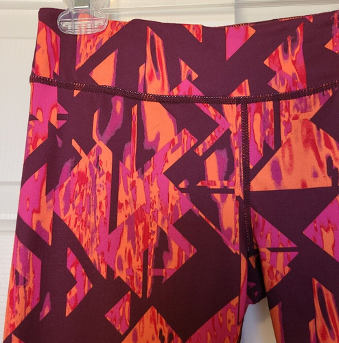 Zella Leggings Girls Geometric Maroon Orange Pink Casual Activewear XL 14-16