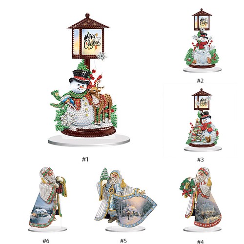 Snowman Table Top Diamond Painting Ornament Kits Rhinestones Desktop Ornaments - Picture 2 of 30