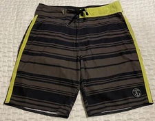 Salt Life Board Shorts Trunks Mens 32 Black Green Performance Swim Surf Beach