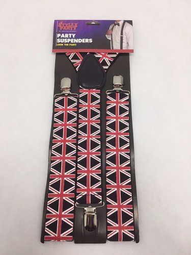 WIDE ADJUSTABLE BRACES SUSPENDERS ELASTIC PLAIN COLOURS CLASSIC GENTS LADIES UK - Afbeelding 11 van 28