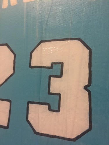 Michael Jordan Custom Art Drawing/painting 9”X12” Canvas Panel UNC - Picture 4 of 9