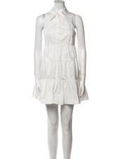 Cinq à Sept Size 0 White Ruffle Embellished Shirtdress