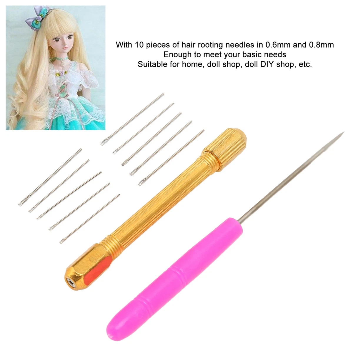 Doll Hair Rerooting For Girls Doll Doll Hair Rooting Holders 10pcs Needles  HR6