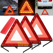 3 Pack Warning Car Triangle Reflective Road Emergency Breakdown Safety Hazard