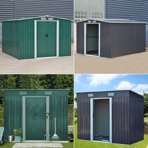 Metal Galvanized Steel Garden Shed Outdoor Bike Storage House Tool Sheds Roof