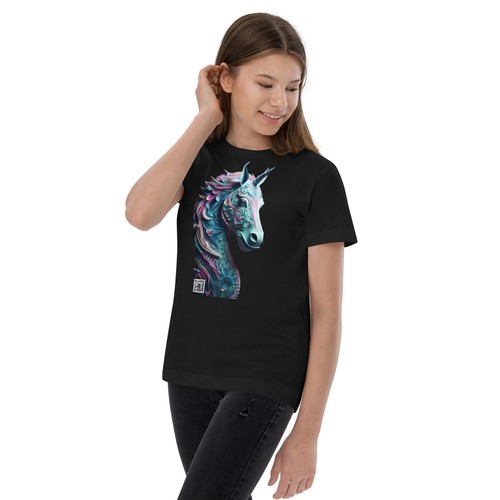 Kids Unicorn T-Shirt smartphone camera scannable AR/QR code produces a 3D image - Picture 4 of 13