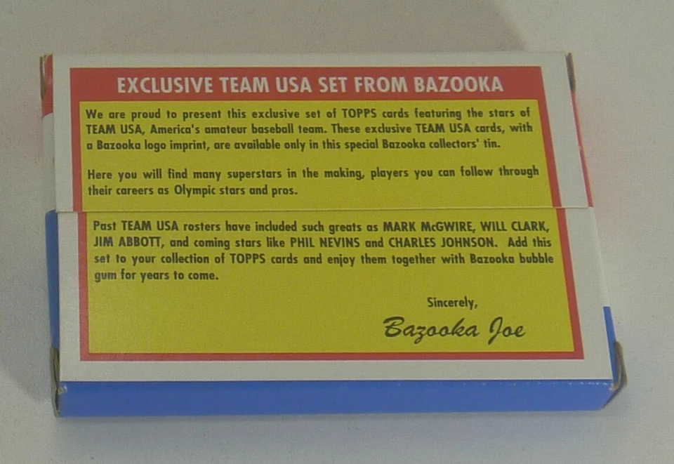 1993 Bazooka Team USA Baseball 22 conjunto de cartões e Todd Helton cartão de novato e lata - Imagem 4 de 4