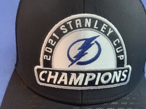 2021 Stanley Cup Champions Tampa Bay Lightning Fanatics Locker Snapback Cap Hat - Picture 4 of 12
