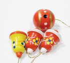Erzgebirge Germany Bells Ball Hand Painted Wooden Wood Vntg Christmas Ornaments — photo 6