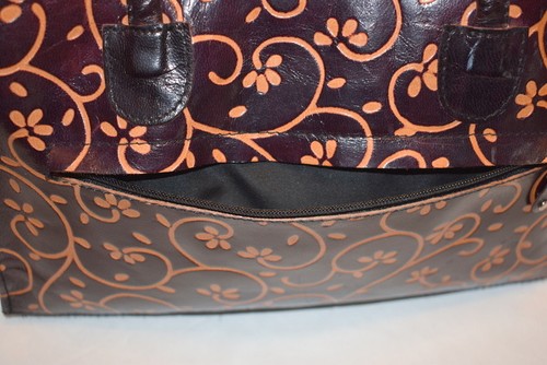 Borsa a tracolla in pelle Cordovan floreale made in India marrone marrone marrone medio - Foto 5 di 9