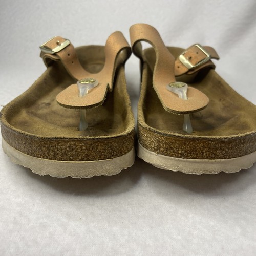 Birkenstock Gizeh 39 Suede Leather Washed Metallic Sea Copper - Picture 21 of 24