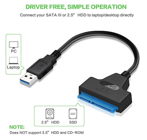 SATA vers USB 3.0 2.5" HDD SSD disque dur Disque Converter Câble Adaptateur - Bild 5 von 8