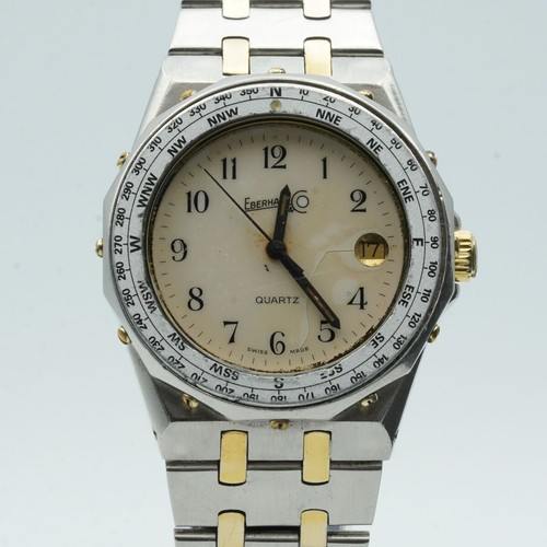 EBERHARD ROYAL Quarzo Orologio Donna Acciaio Con Nastro 34MM Vintage Raro