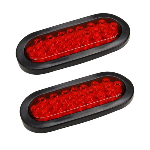2x Rojo+2x Blanco 6" Ovalado 24 LED Remolque Camión Retroceso Parada Luces Traseras 12V - Imagen 7 de 12