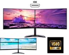 Dual Monitor Screen 2X22" Full HD HDMI Monitors with Brand New Dual Stand Bundle