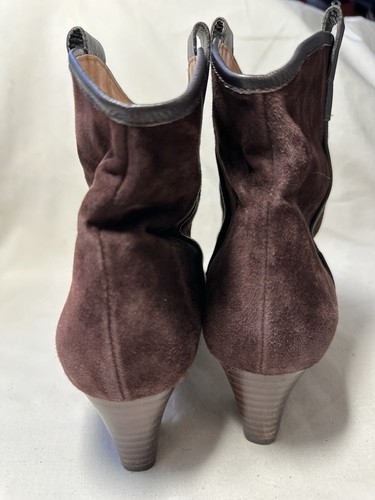 Array Womens RILEY Brown Plum Suede Heeled Western Style Bootie Sz 10M Used - Picture 12 of 15