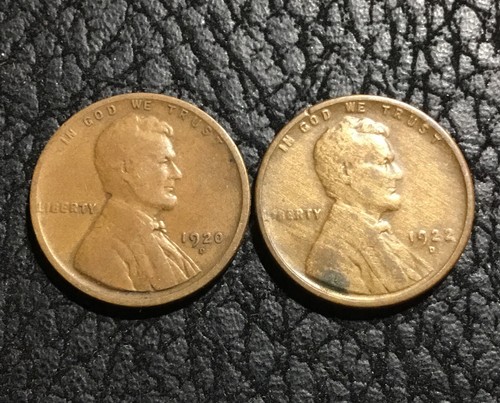 1918, 19, 20 & 22 - D Lincoln Wheat Cents - 4er Set - G-F - 22 IS A WOODY INV#5155 - Bild 4 von 4