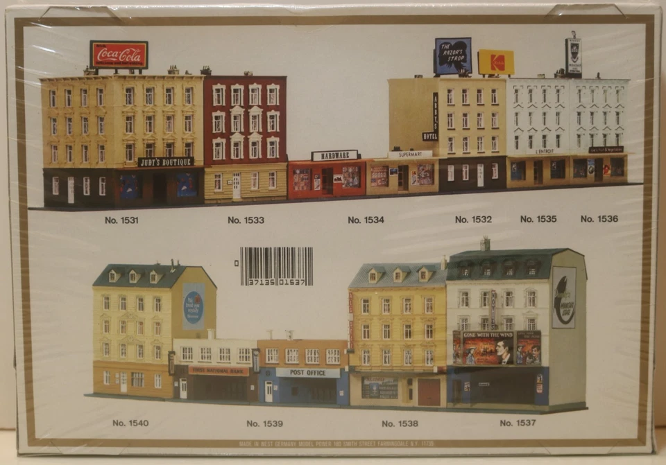 MODEL POWER NO. 1537 N SCALE MOVIE THEATER KIT - NEW IN BOX - Image 2 of 4