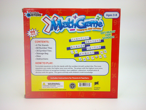 Boredom Busters Math Game, Make simple basic math equations Ages 3-8 Used - Picture 2 of 2