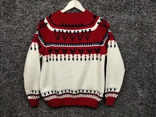 Vintage JCPenney Sweater Adult Large Red Striped Round Kneck 80s 90s