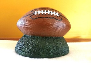 FOOTBALL SHAPE COIN BANK BY ACCENTS UNLIMITED INC*HARD RESIN*EXCELLENT CONDITION
