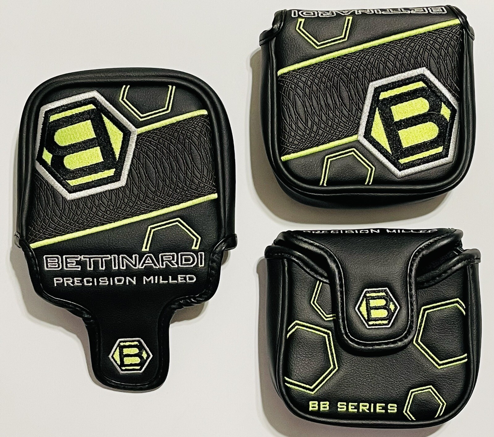  rare bettinardi black neon yellow hex b mallet putter headcover 