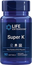 Super K Vitamin K1, Vitamin K2 mk-7  mk-4 for Bone, Heart  Arterial Health, 90