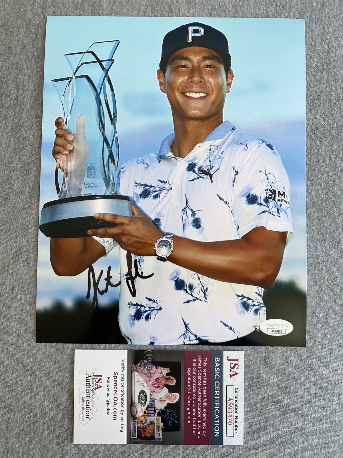 JUSTIN SUH AUTOGRAPH 8x10 TOUR VICTORY PHOTO KORN FERRY GOLF JSA ...