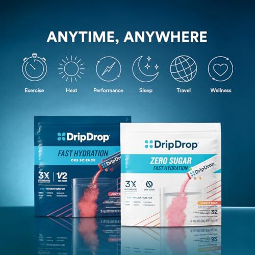 DripDrop Electrolyte Powder Pack 32 Servings Fast Hydration Sugar Free Vegan - Picture 9 of 9