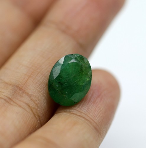 Natural Green Emerald 4.63 Ct Loose Oval Zambia Untreated Gemstone 11x9 mm Size - Picture 6 of 11