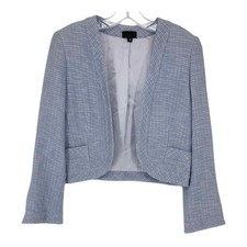 Douglas Hannant Jacket Womens 8 Wool Pockets Career Classic Cropped Lavender