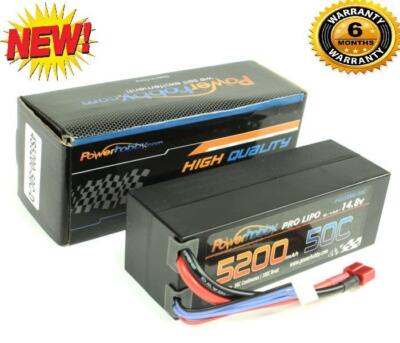 Powerhobby 4S 14.8V 5200mAh 50C Lipo Battery Hard Case 4-Cell w Deans Plug